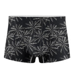 Black White Palm Tree Pattern Print Men's Boxer Briefs