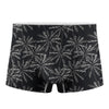 Black White Palm Tree Pattern Print Men's Boxer Briefs