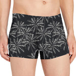 Black White Palm Tree Pattern Print Men's Boxer Briefs