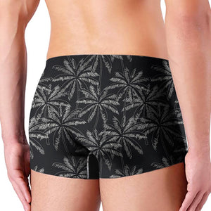 Black White Palm Tree Pattern Print Men's Boxer Briefs