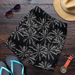 Black White Palm Tree Pattern Print Men's Shorts