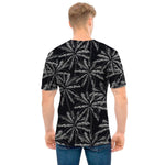 Black White Palm Tree Pattern Print Men's T-Shirt