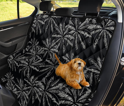 Black White Palm Tree Pattern Print Pet Car Back Seat Cover