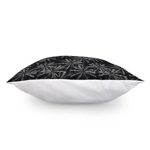 Black White Palm Tree Pattern Print Pillow Cover