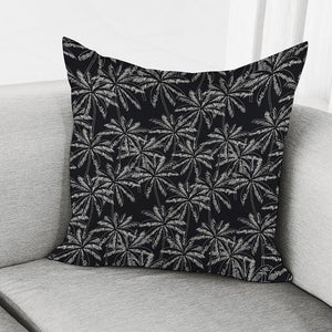 Black White Palm Tree Pattern Print Pillow Cover