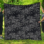 Black White Palm Tree Pattern Print Quilt