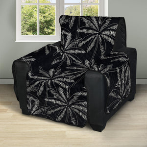 Black White Palm Tree Pattern Print Recliner Protector