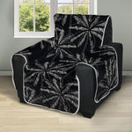 Black White Palm Tree Pattern Print Recliner Protector