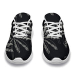 Black White Palm Tree Pattern Print Sport Shoes GearFrost