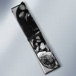 Black White Rose Floral Pattern Print Car Sun Shade GearFrost