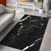 Black White Scratch Marble Print Area Rug GearFrost