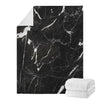 Black White Scratch Marble Print Blanket