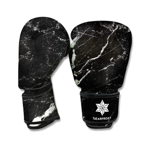 Black White Scratch Marble Print Boxing Gloves