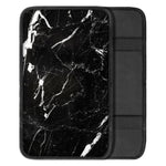 Black White Scratch Marble Print Car Center Console Cover