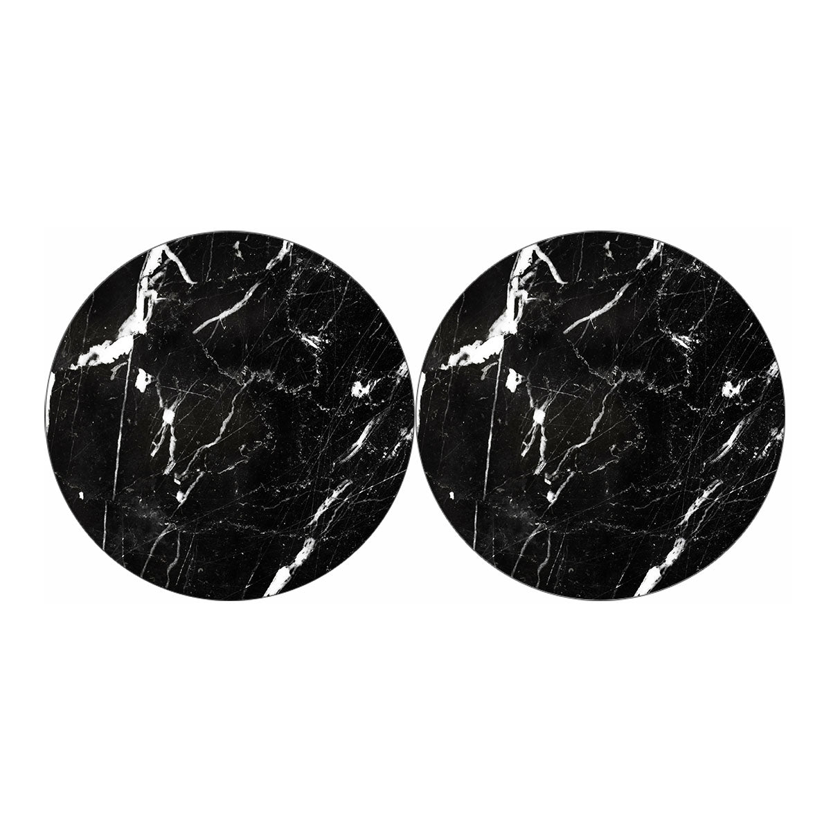 Black White Scratch Marble Print Car Coasters