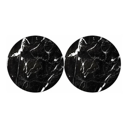 Black White Scratch Marble Print Car Coasters