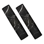 Black White Scratch Marble Print Car Seat Belt Covers