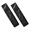 Black White Scratch Marble Print Car Seat Belt Covers