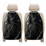 Black White Scratch Marble Print Car Seat Organizers