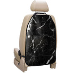 Black White Scratch Marble Print Car Seat Organizers