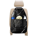 Black White Scratch Marble Print Car Seat Organizers