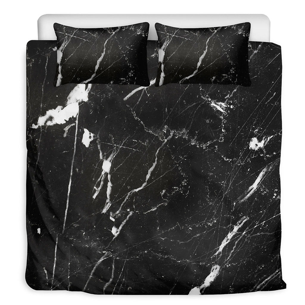 Black White Scratch Marble Print Duvet Cover Bedding Set