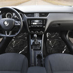 Black White Scratch Marble Print Front and Back Car Floor Mats