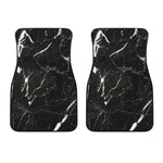 Black White Scratch Marble Print Front Car Floor Mats