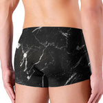 Black White Scratch Marble Print Men's Boxer Briefs