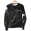 Black White Scratch Marble Print Men's Crewneck Sweatshirt GearFrost