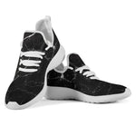 Black White Scratch Marble Print Mesh Knit Shoes GearFrost