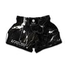 Black White Scratch Marble Print Muay Thai Boxing Shorts