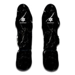 Black White Scratch Marble Print Muay Thai Shin Guard