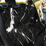 Black White Scratch Marble Print Pet Car Back Seat Cover