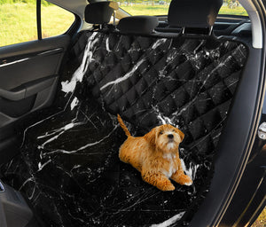 Black White Scratch Marble Print Pet Car Back Seat Cover