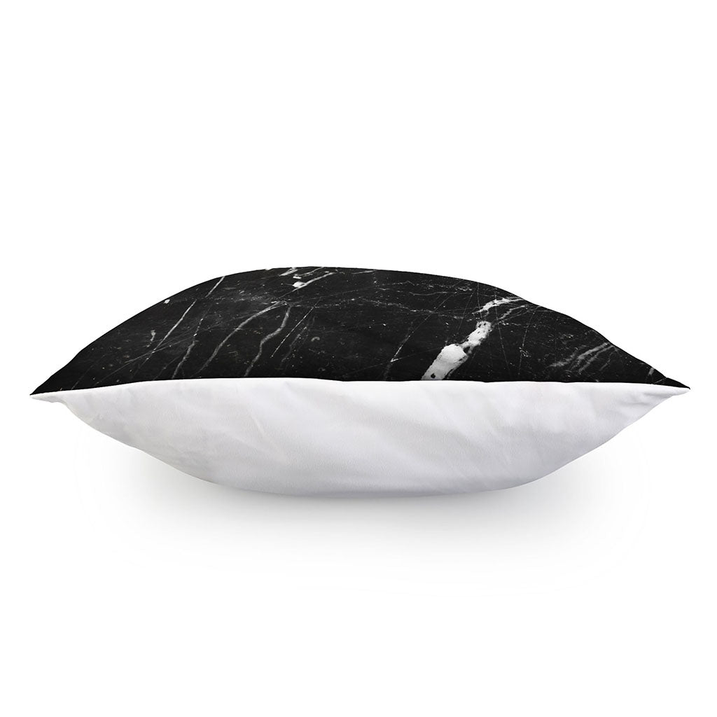 Black White Scratch Marble Print Pillow Cover