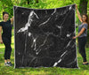 Black White Scratch Marble Print Quilt