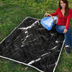 Black White Scratch Marble Print Quilt