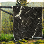 Black White Scratch Marble Print Quilt