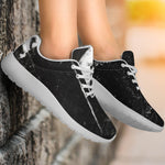 Black White Scratch Marble Print Sport Shoes GearFrost