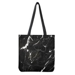 Black White Scratch Marble Print Tote Bag