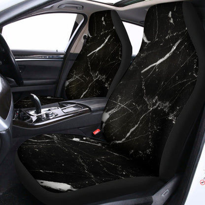 Black White Scratch Marble Print Universal Fit Car Seat Covers