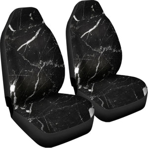Black White Scratch Marble Print Universal Fit Car Seat Covers