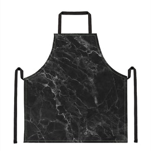 Black White Smoke Marble Print Apron