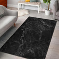 Black White Smoke Marble Print Floor Mat