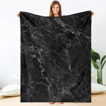 Black White Smoke Marble Print Blanket