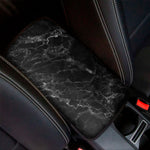 Black White Smoke Marble Print Car Center Console Cover