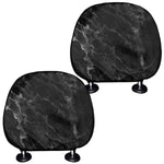 Black White Smoke Marble Print Car Headrest Covers