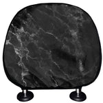 Black White Smoke Marble Print Car Headrest Covers