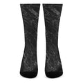 Black White Smoke Marble Print Crew Socks